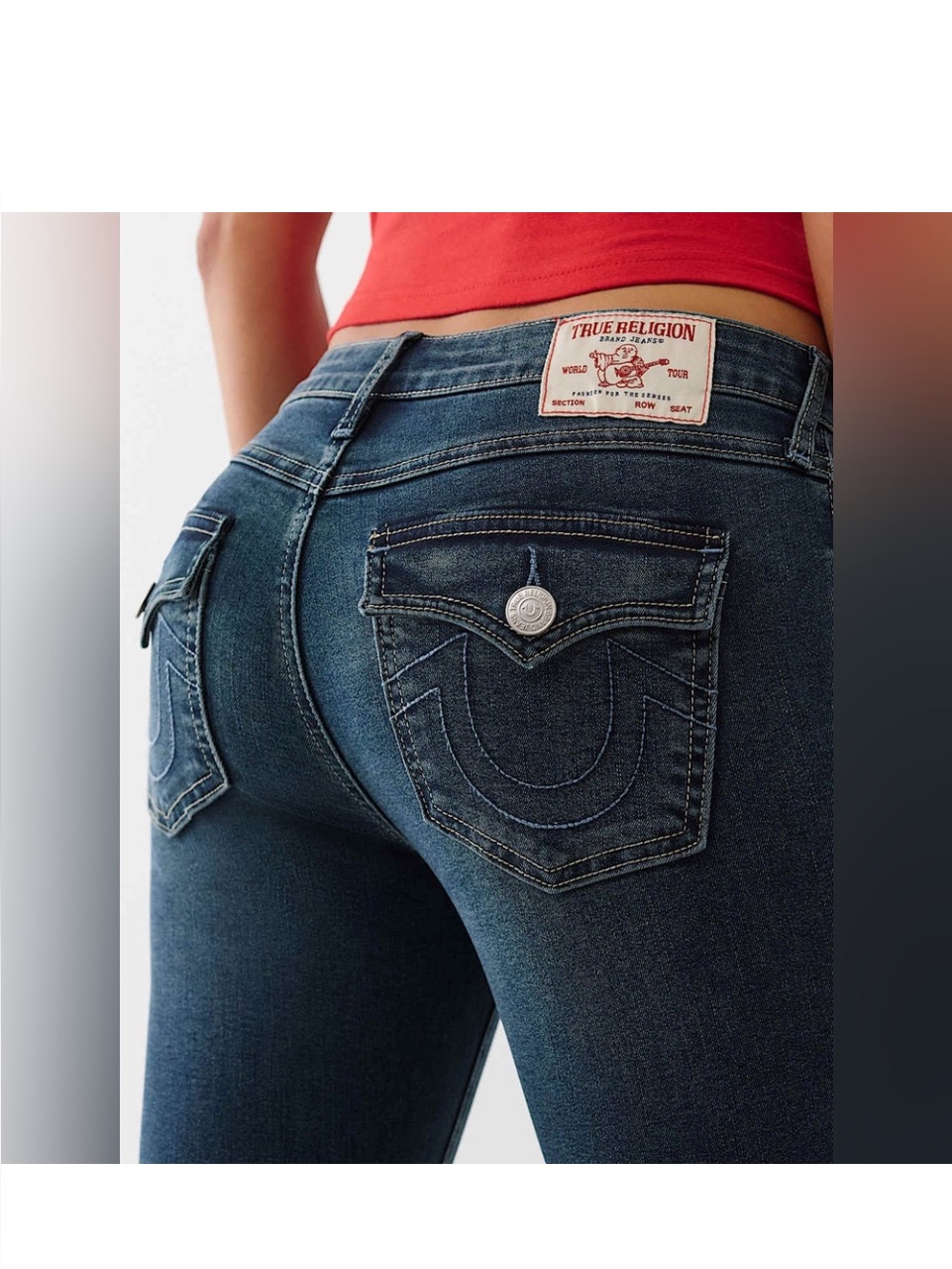 True Religion Mid Rise Straight Billie Jeans - Sz 26